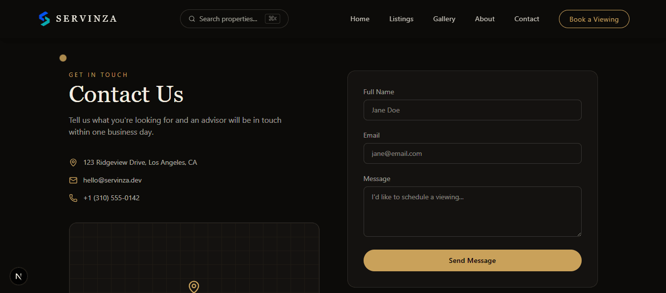 Servinza Estate — Real Estate Showcase screenshot